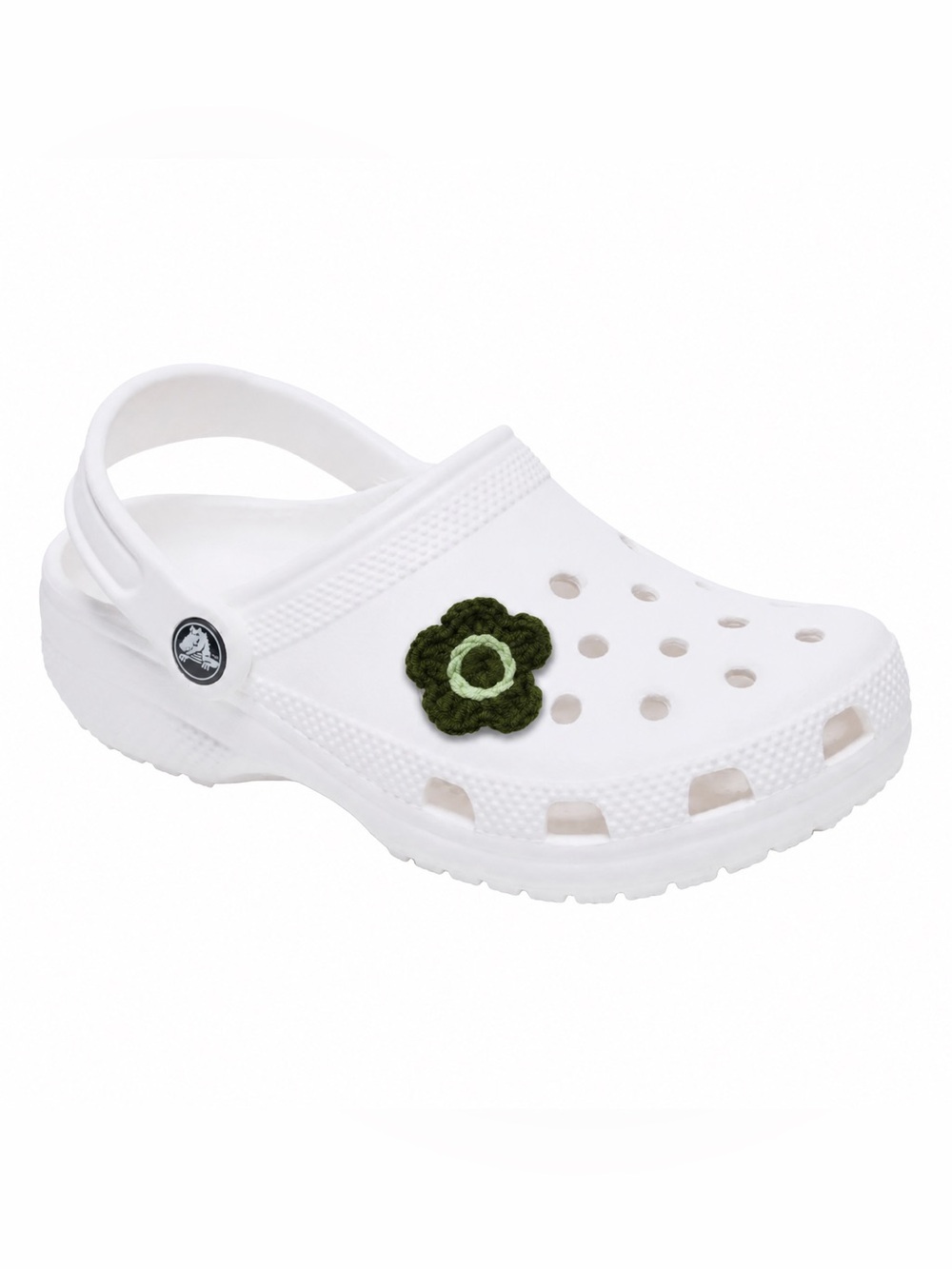 Green Crochet Flower Crocs Charm